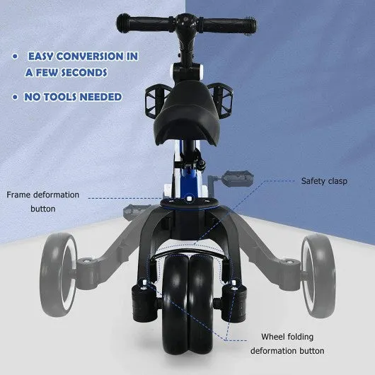 3 in 1 3 Wheel Kids Tricycles with Adjustable Seat & Handlebarfor Ages 1-3-Blue