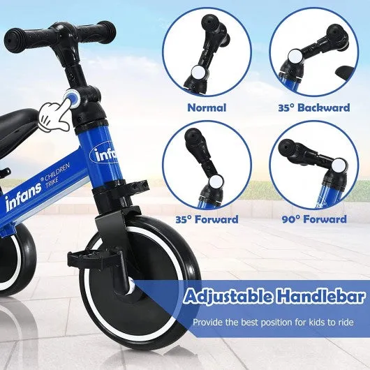 3 in 1 3 Wheel Kids Tricycles with Adjustable Seat & Handlebarfor Ages 1-3-Blue