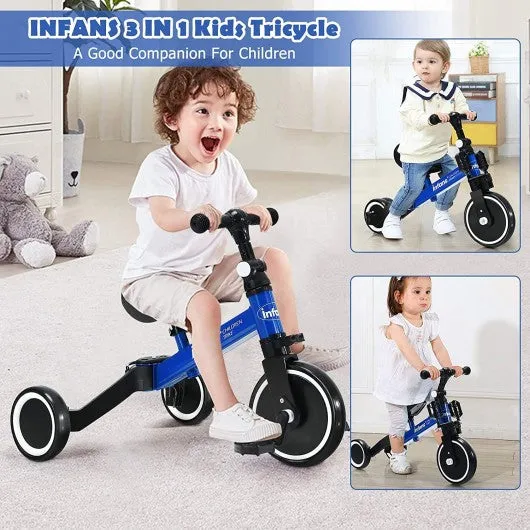 3 in 1 3 Wheel Kids Tricycles with Adjustable Seat & Handlebarfor Ages 1-3-Blue