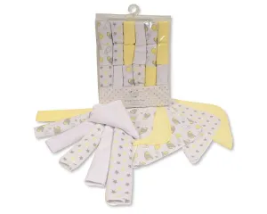 Baby 12 Pieces Wash Cloth Pack - Lemon (PK6) Gp-25-1057l