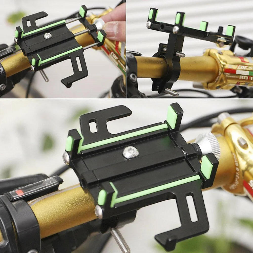 Bicycle Phone Holder Aluminum Alloy Phone Mount Adjustable Mobile Phone Support