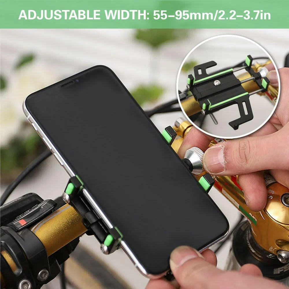 Bicycle Phone Holder Aluminum Alloy Phone Mount Adjustable Mobile Phone Support