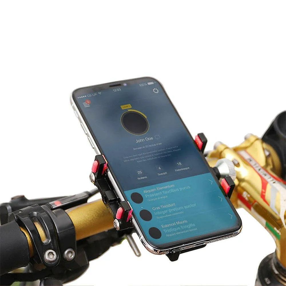 Bicycle Phone Holder Aluminum Alloy Phone Mount Adjustable Mobile Phone Support