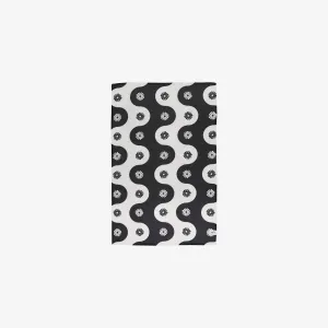 Botanical Waves Quick-Dry Kitchen Towel - Black