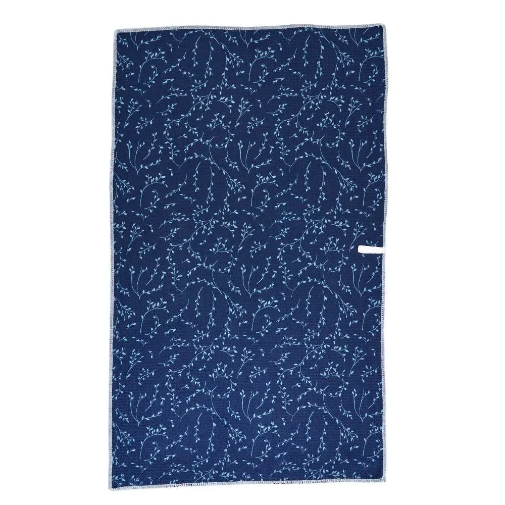Chrysanthemum Bird blu Kitchen Tea Towel- Double-Sided Print