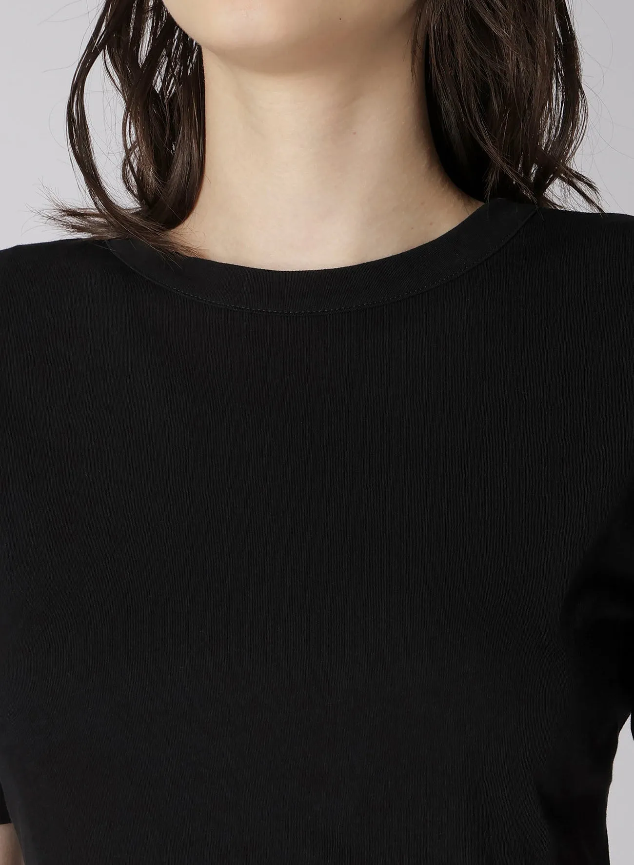 COTTON SINGLE JERSEY collections BUTTON DETAIL SHORT SLV