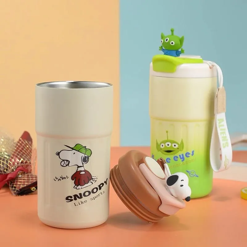 Disney-Themed Kids Mug with Carry Strap - Iconic Character Designs