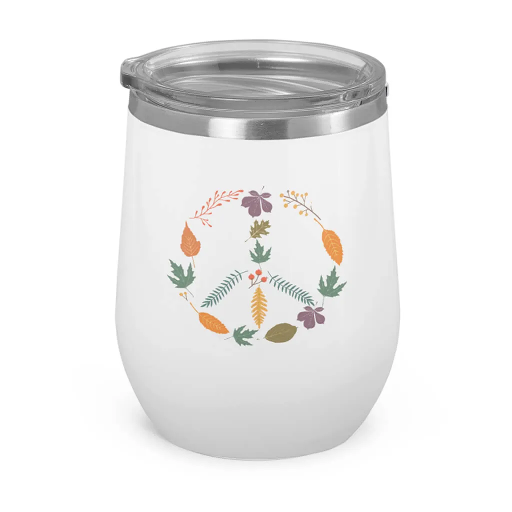 Fall Peace Sign- Wine Tumbler