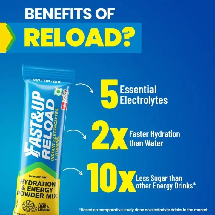 Fast&Up Reload Hydration & Energy Powder Mix (15 Sachets)