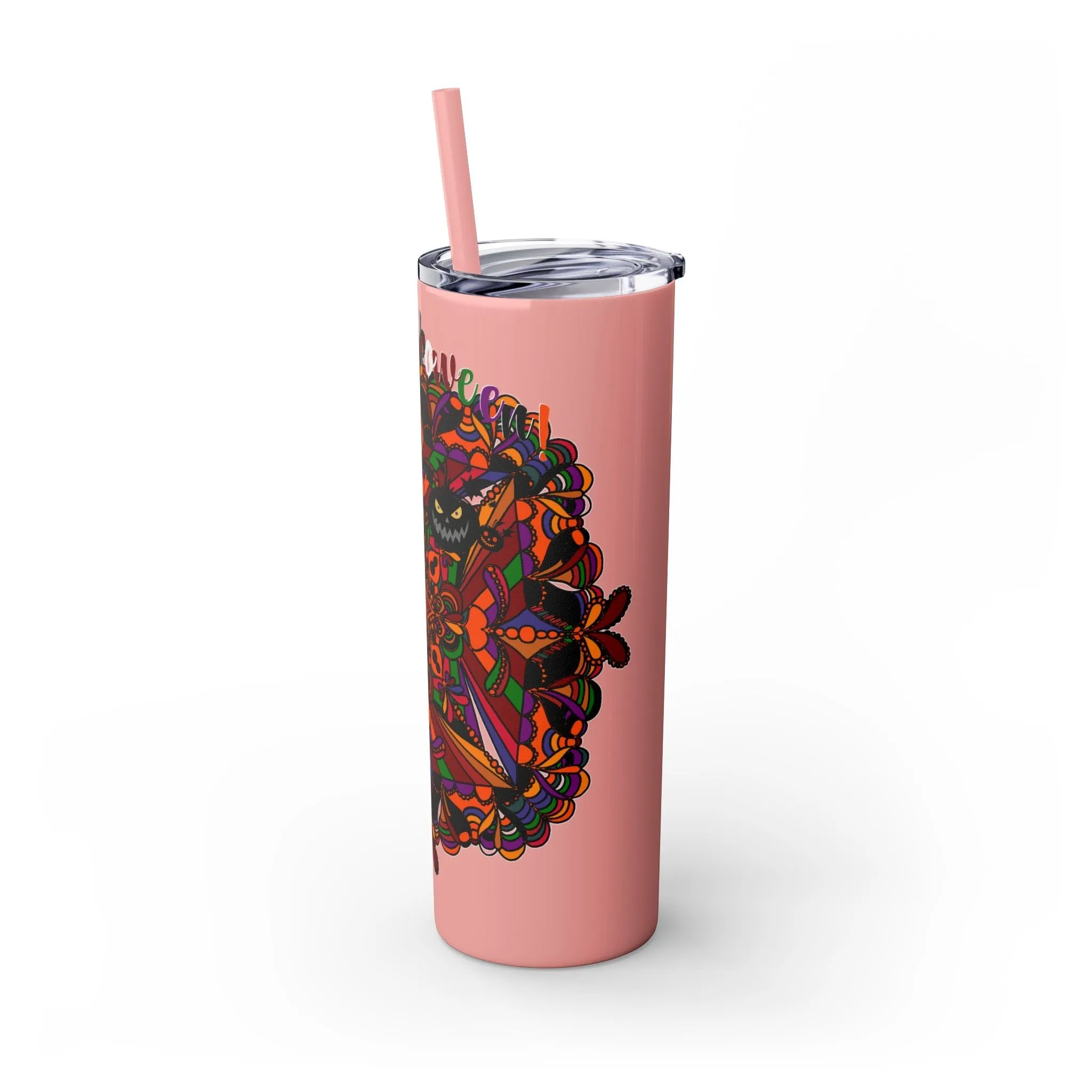 Handmade Mandala Skinny Tumbler - Keeps Drinks Hot/Cold