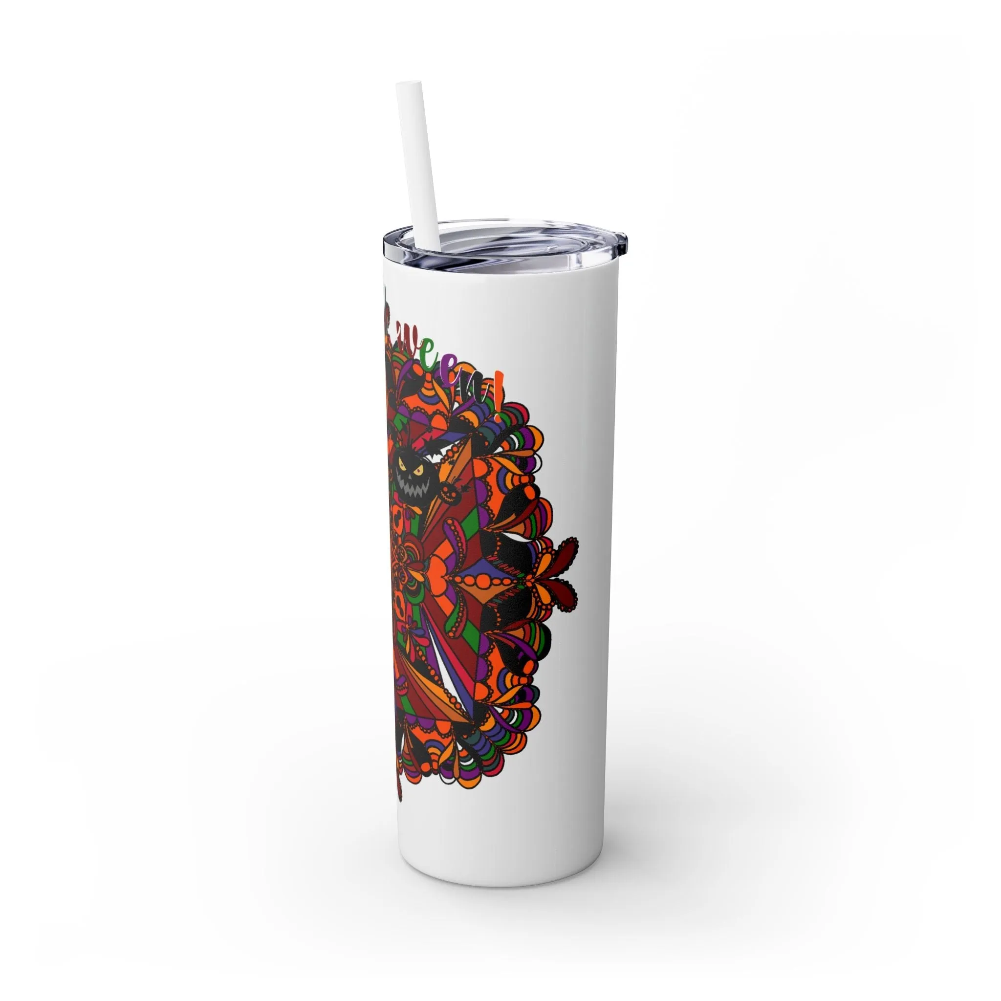 Handmade Mandala Skinny Tumbler - Keeps Drinks Hot/Cold