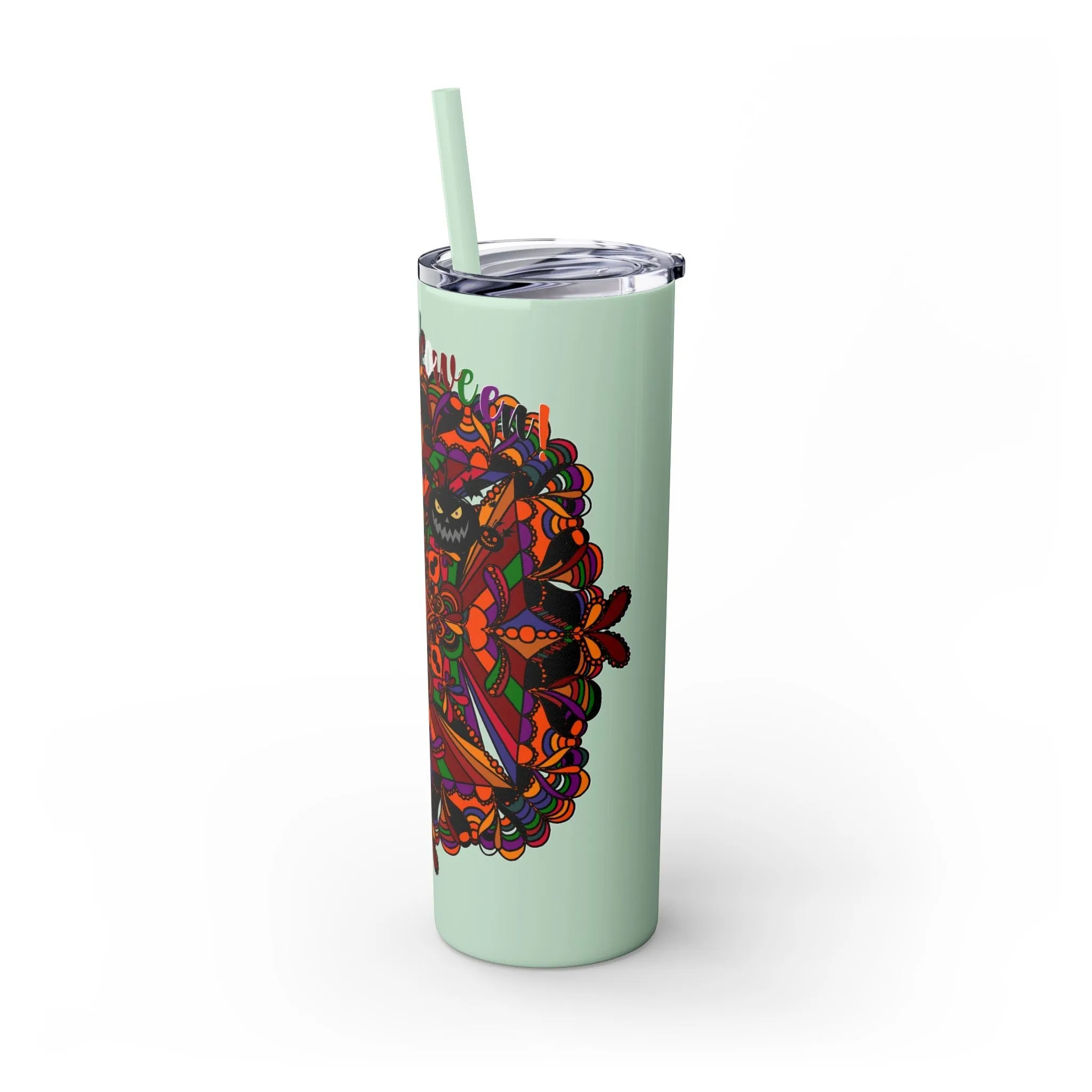 Handmade Mandala Skinny Tumbler - Keeps Drinks Hot/Cold