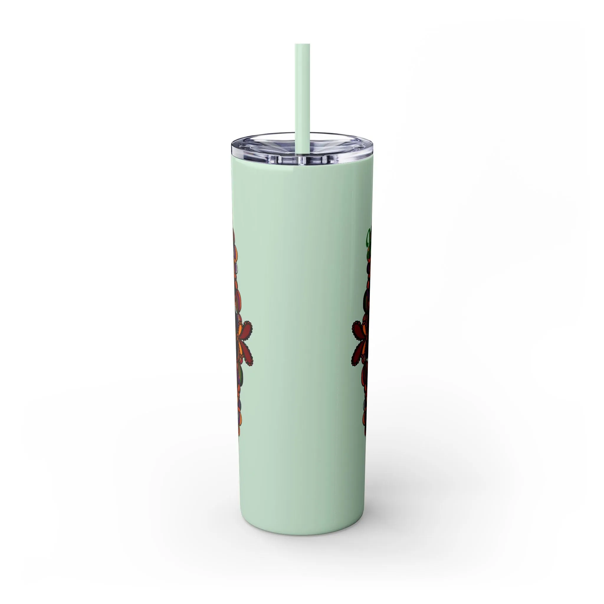 Handmade Mandala Skinny Tumbler - Keeps Drinks Hot/Cold
