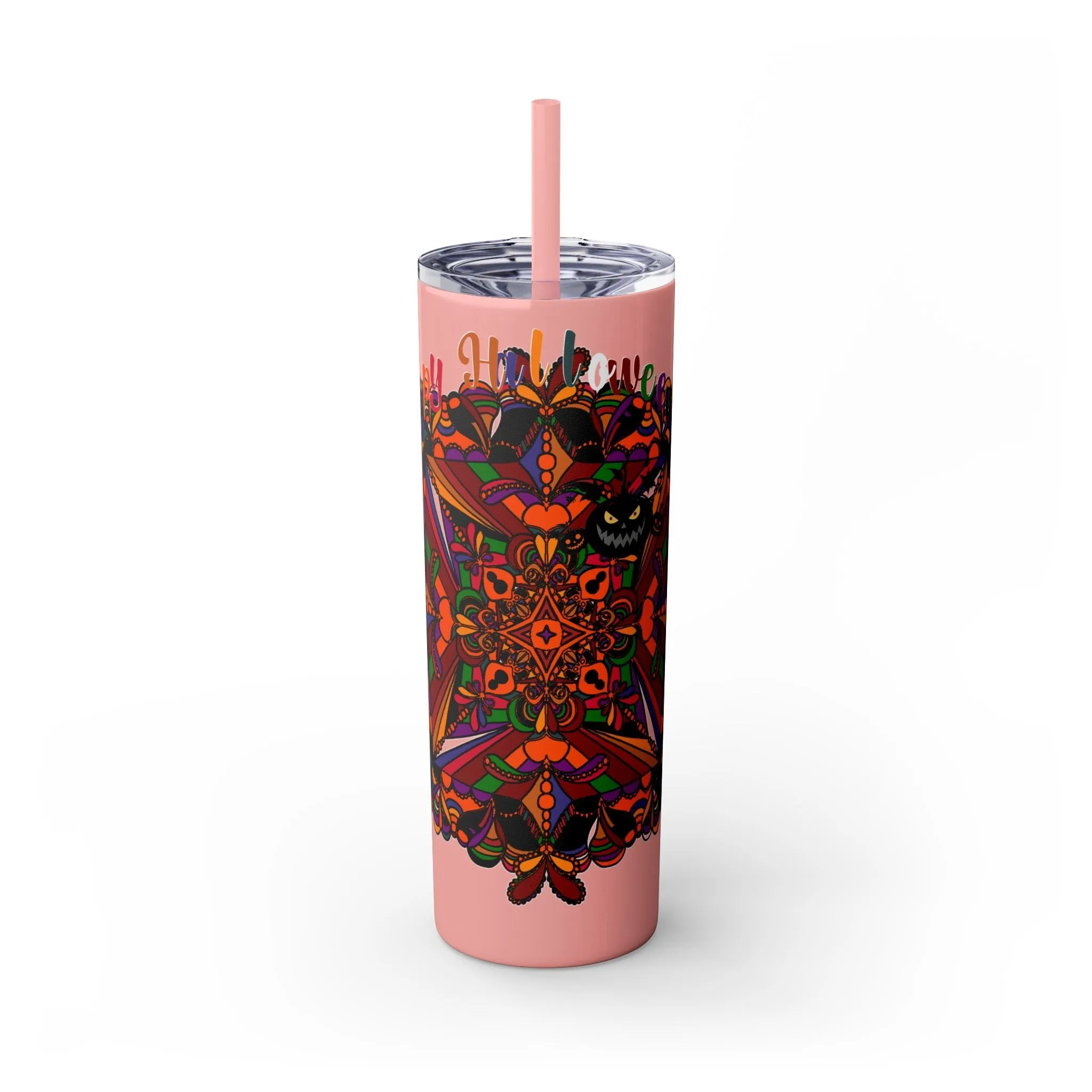 Handmade Mandala Skinny Tumbler - Keeps Drinks Hot/Cold