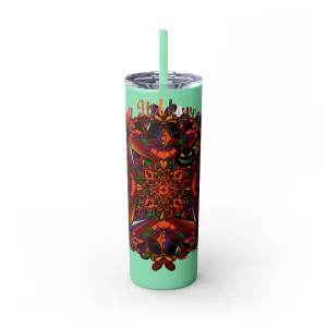 Handmade Mandala Skinny Tumbler - Keeps Drinks Hot/Cold