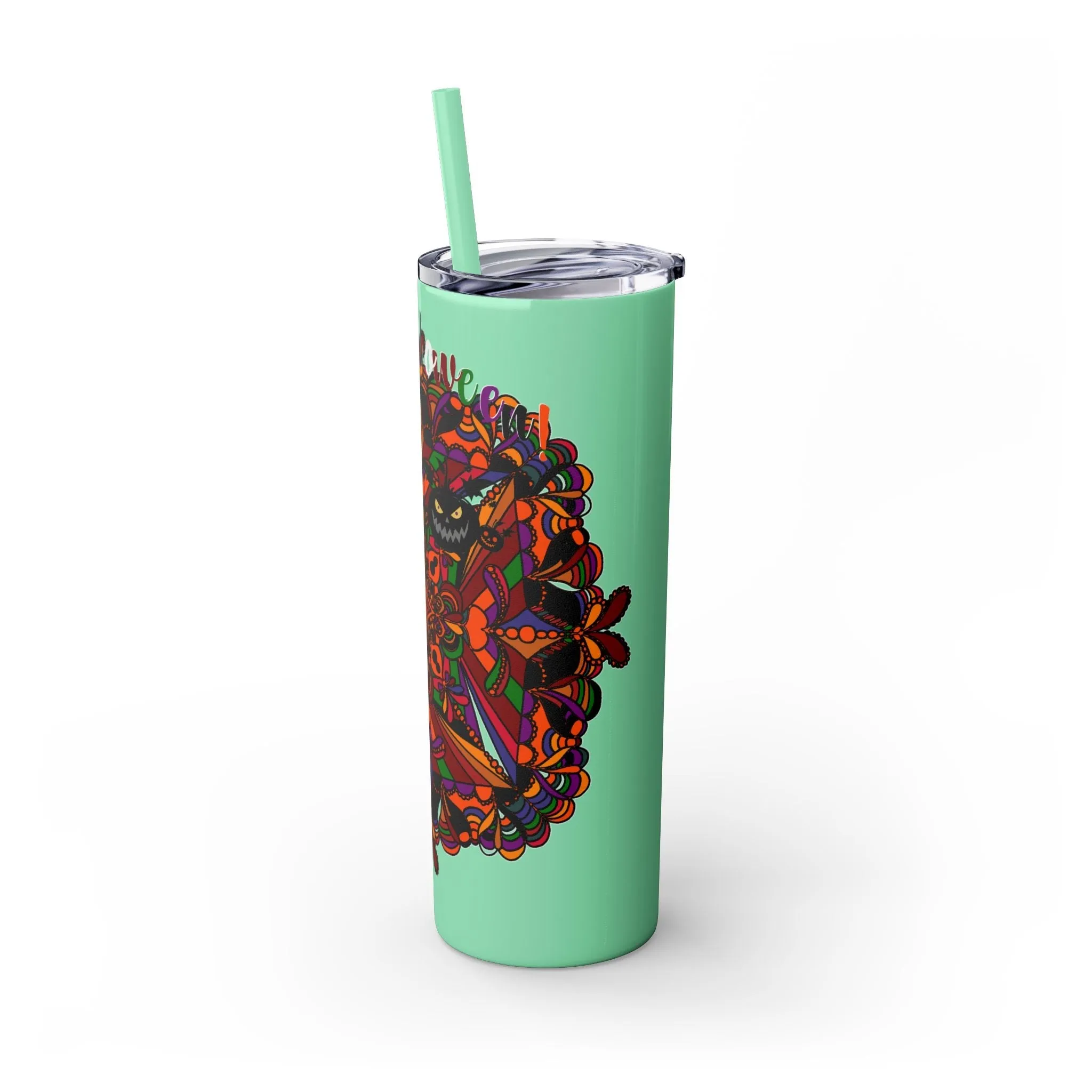 Handmade Mandala Skinny Tumbler - Keeps Drinks Hot/Cold