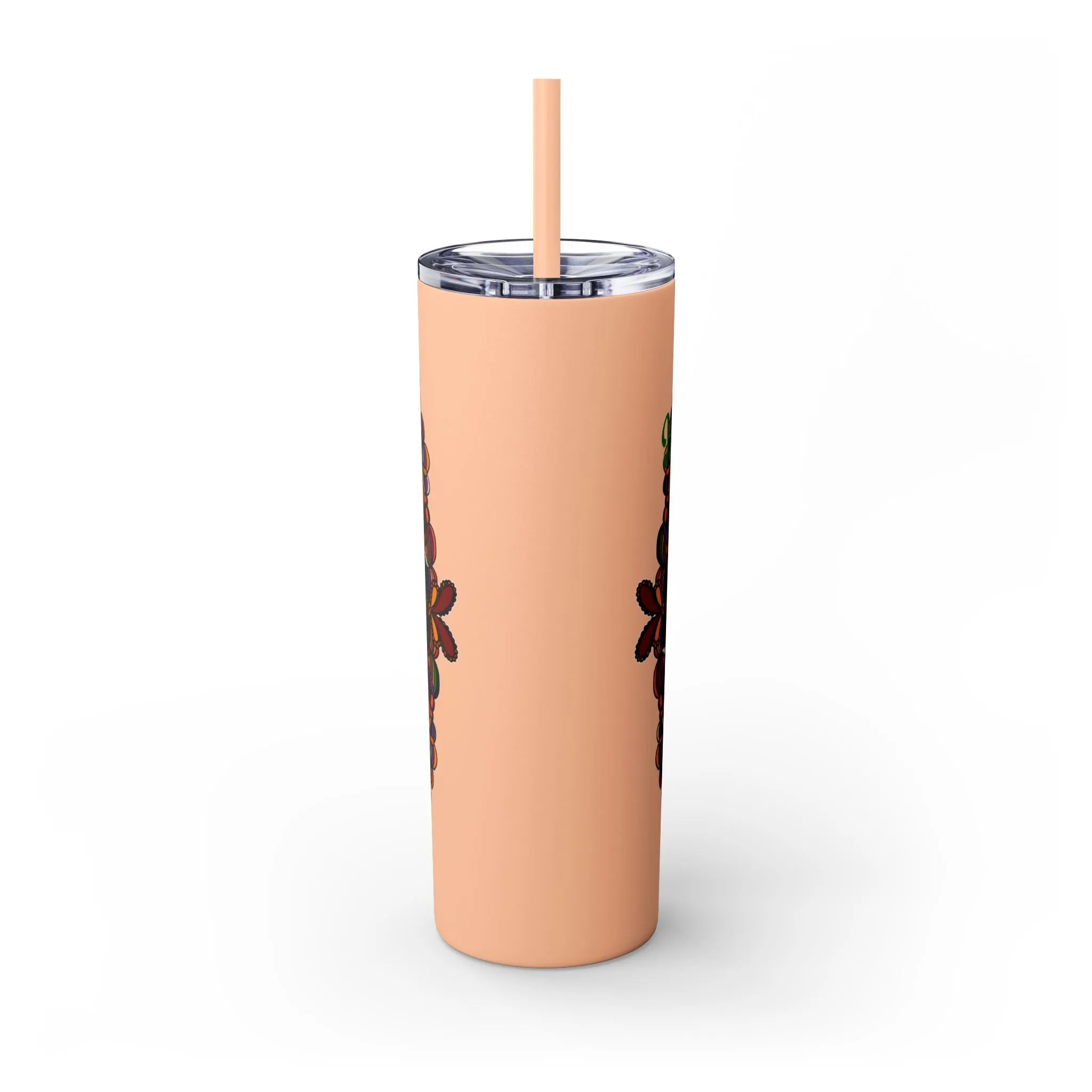 Handmade Mandala Skinny Tumbler - Keeps Drinks Hot/Cold