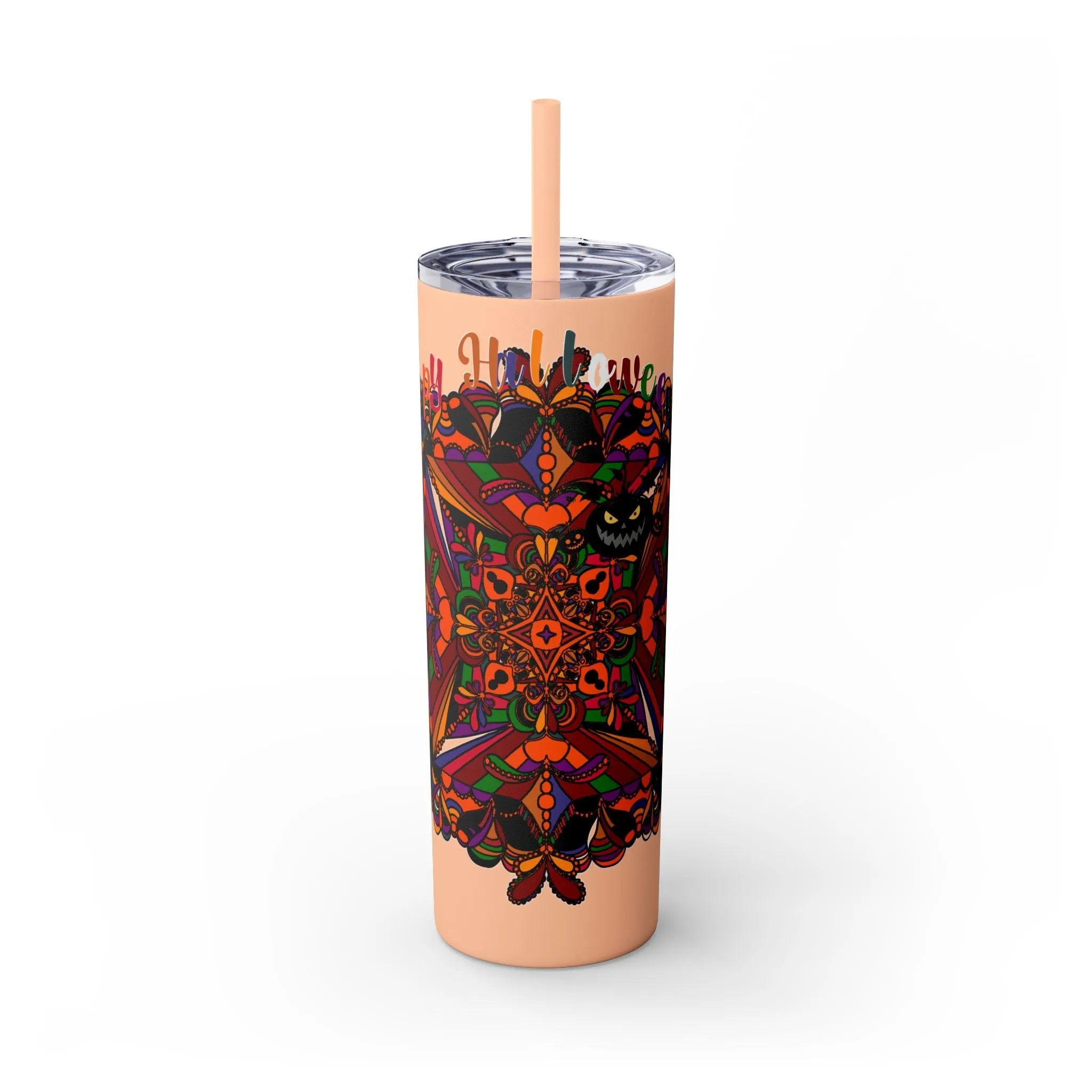 Handmade Mandala Skinny Tumbler - Keeps Drinks Hot/Cold