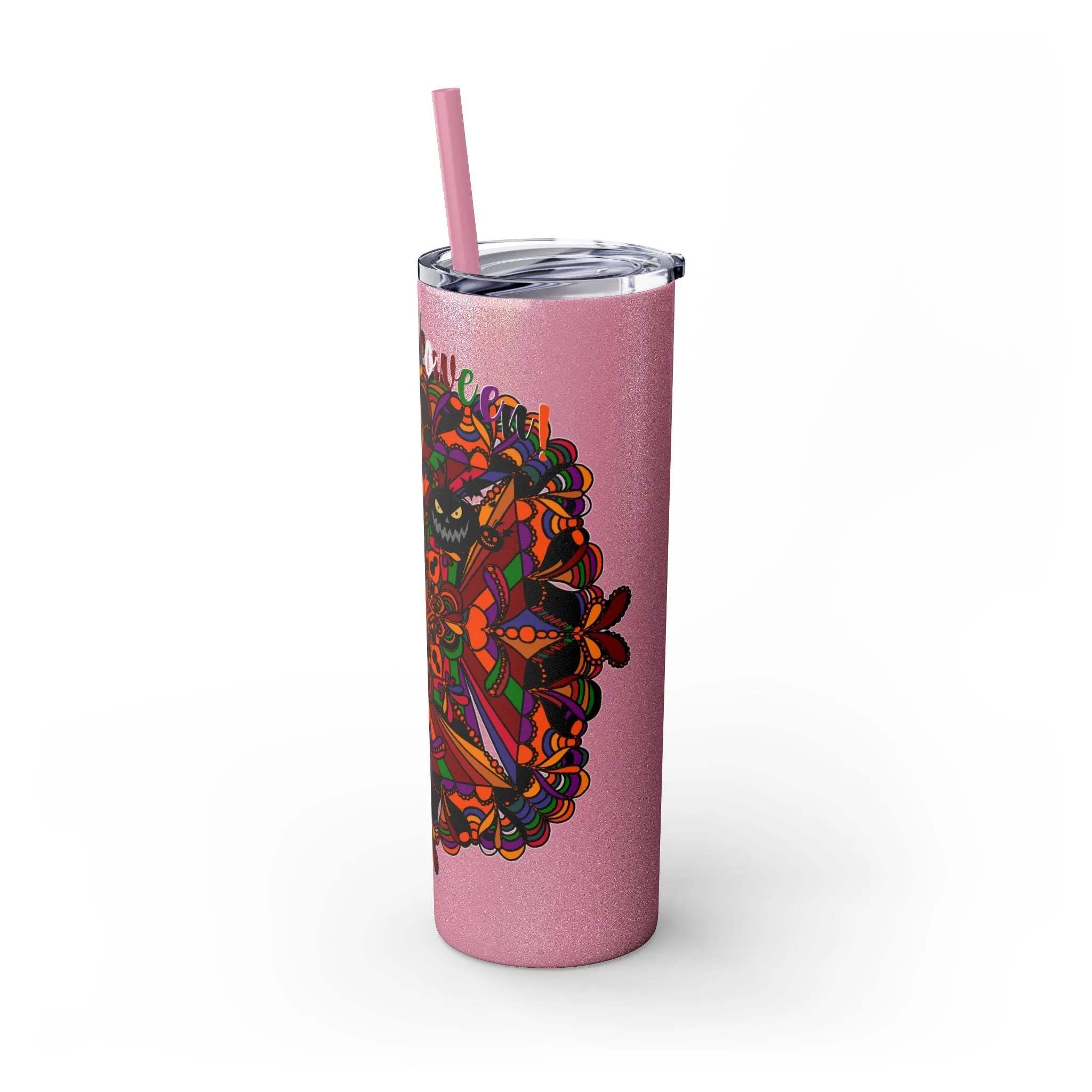 Handmade Mandala Skinny Tumbler - Keeps Drinks Hot/Cold