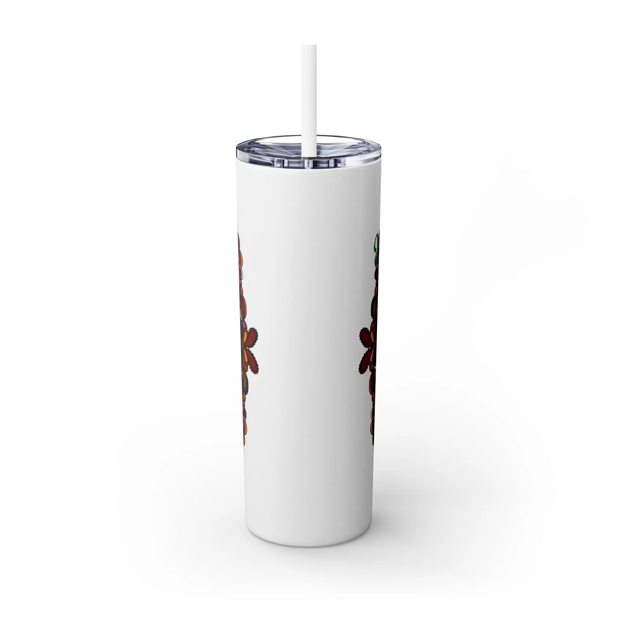 Handmade Mandala Skinny Tumbler - Keeps Drinks Hot/Cold