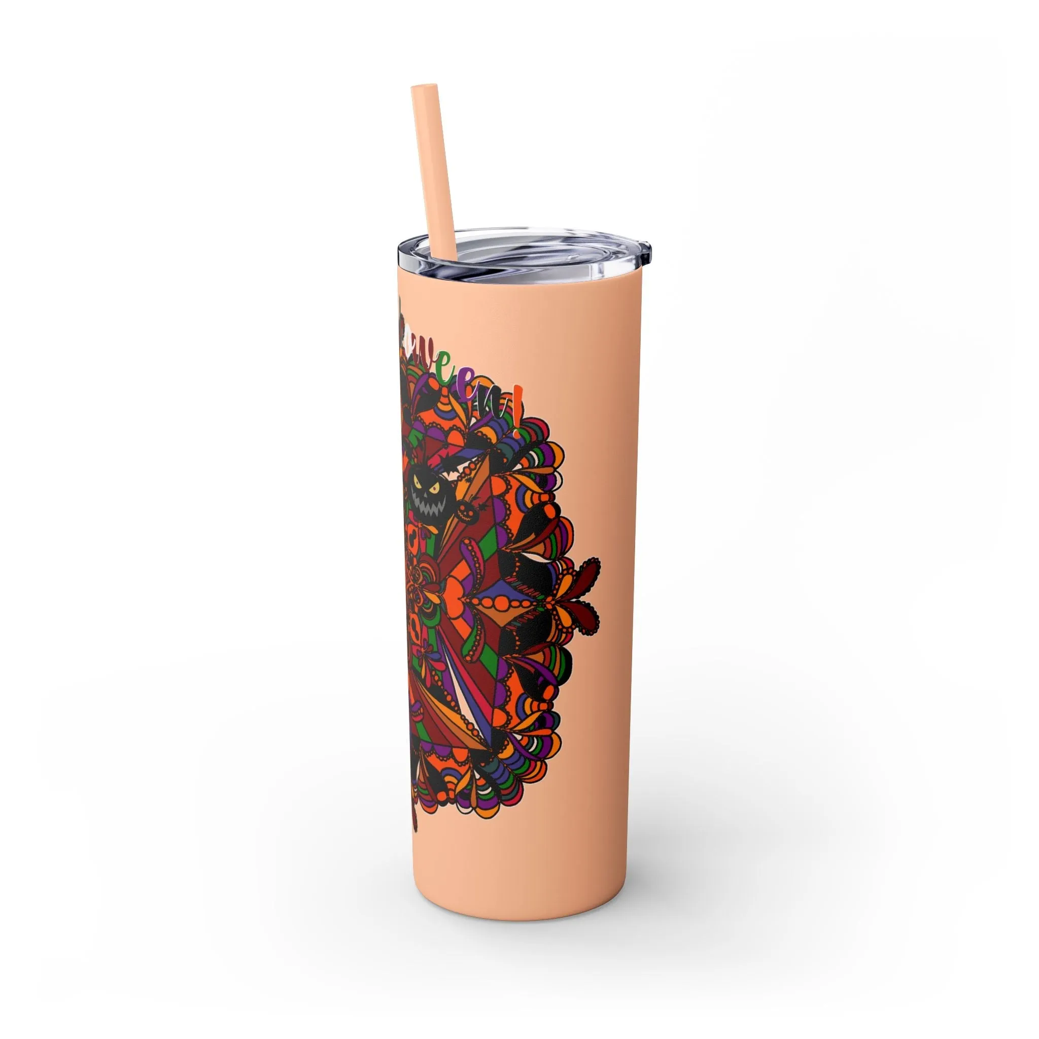 Handmade Mandala Skinny Tumbler - Keeps Drinks Hot/Cold