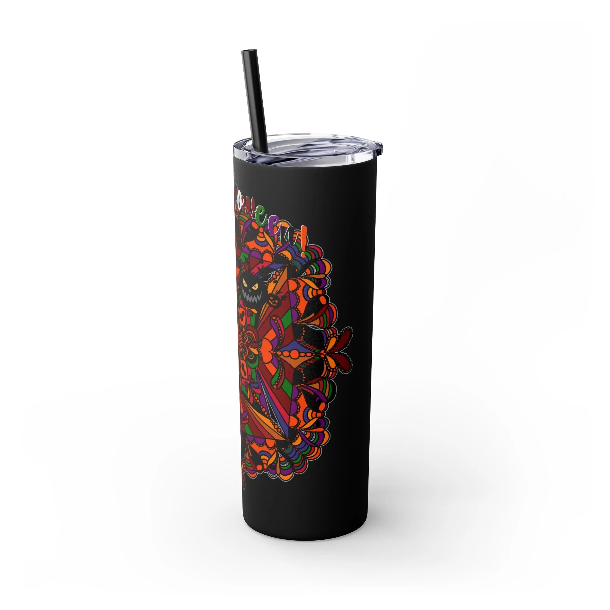 Handmade Mandala Skinny Tumbler - Keeps Drinks Hot/Cold
