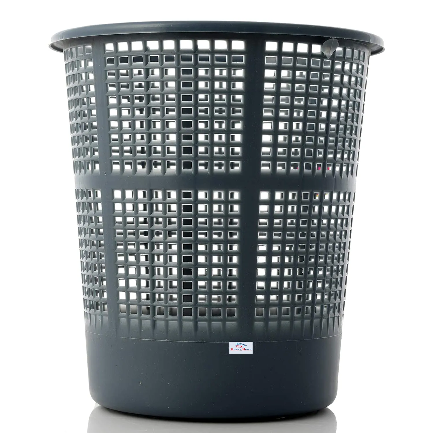 Heart Home Mesh Dustbin|Plastic Open Garbage Basket|Portable Round Trash Can for Kitchen|Office|College|5 Liter|Pack of 2 (Grey & Brown)