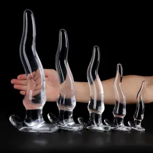 Jelly Anal Dildo Butt Plug - Crystal Soft Anal Dilator Vaginal Prostate Massager