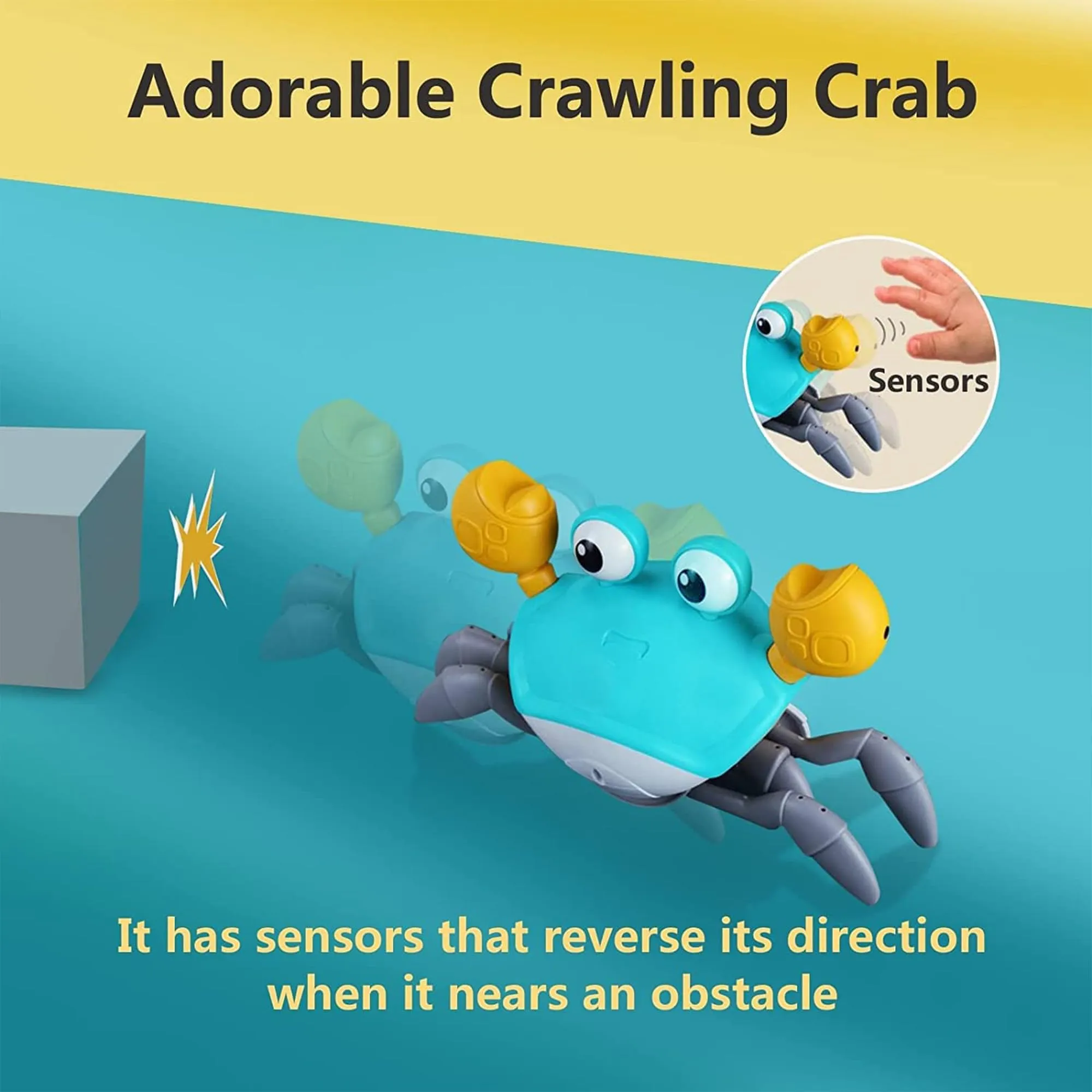 Kidology Baby Toys Musical Activity Cube Toy for Kids | Preschool Early Development Educational Interactive Musical Activity Shape Game for Baby and Toddlers Toys (Green Crab)