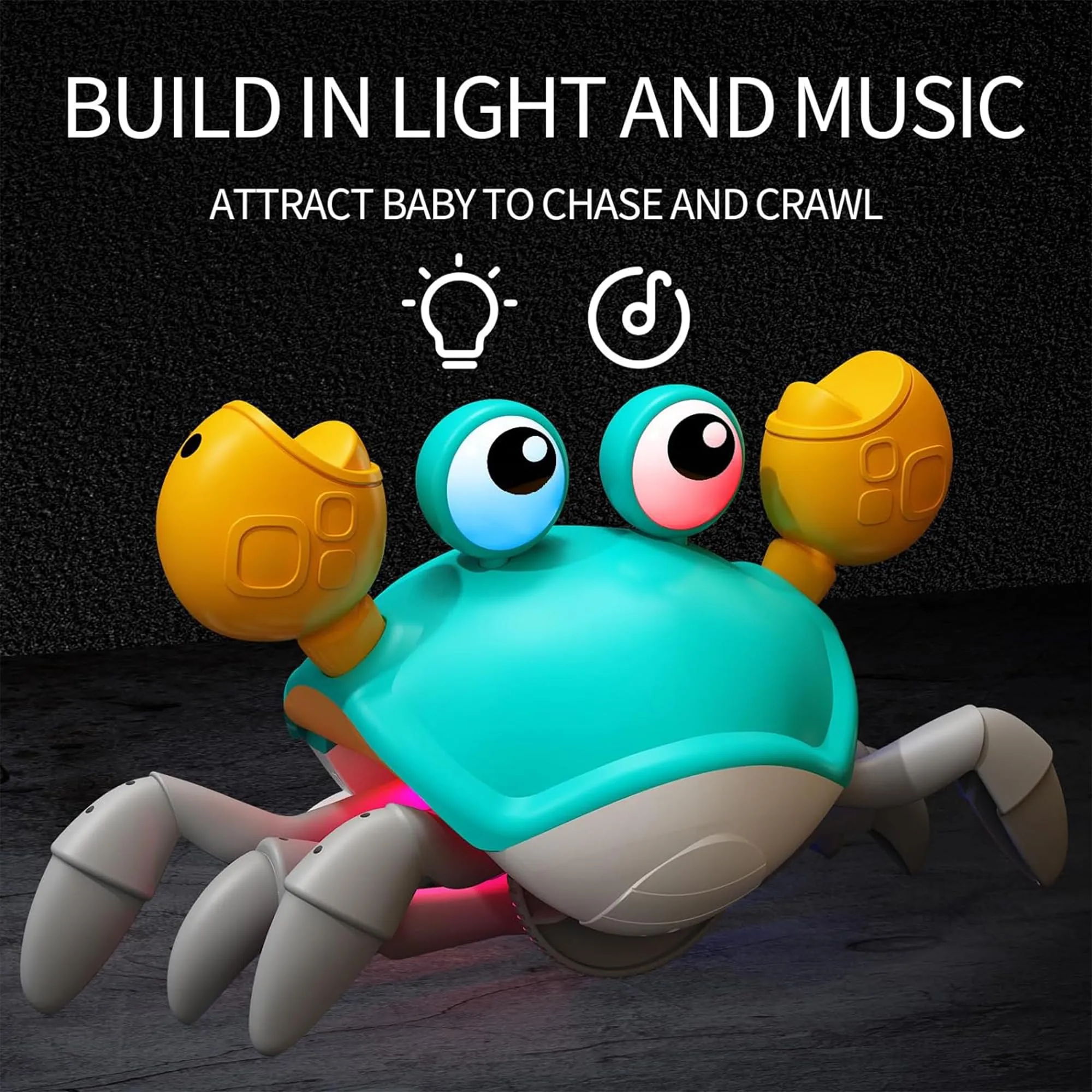Kidology Baby Toys Musical Activity Cube Toy for Kids | Preschool Early Development Educational Interactive Musical Activity Shape Game for Baby and Toddlers Toys (Green Crab)