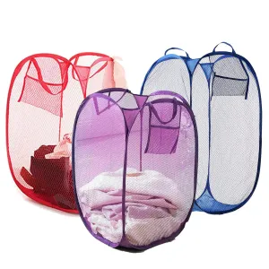 Kuber Industries Nylon 3 Piece Mesh Laundry Basket, 20Ltr (Multi)-CTKTC26043