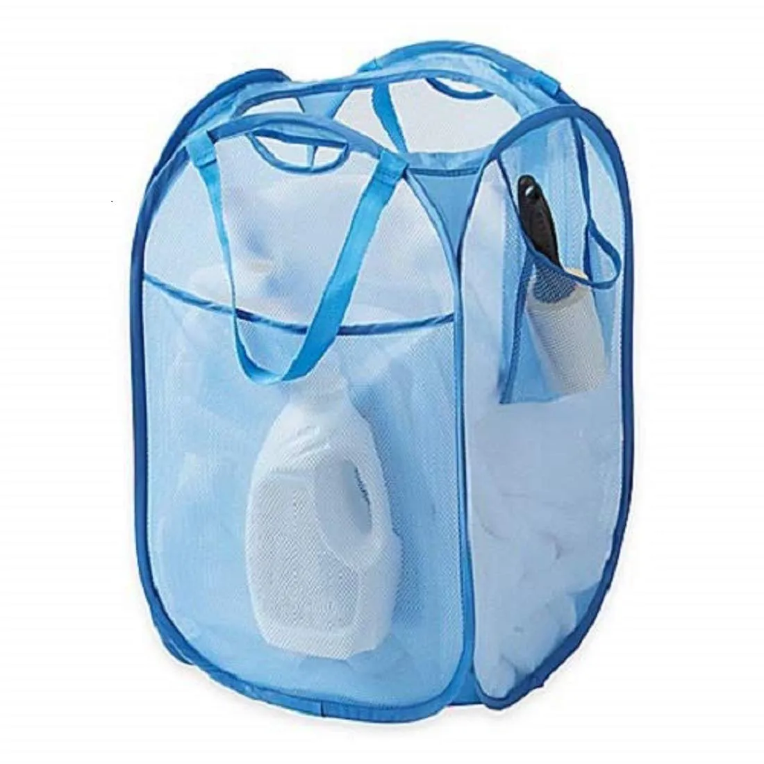 Kuber Industries Nylon 4 Piece Mesh Laundry Basket, 30Ltr (Multi)-CTKTC26024