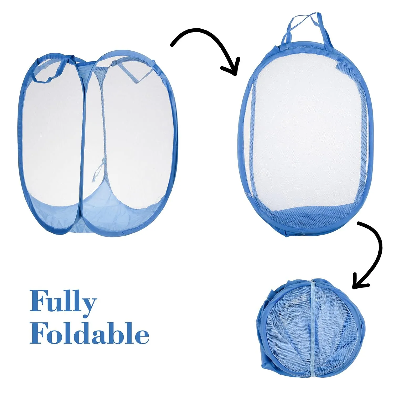 Kuber Industries Nylon Mesh Laundry Basket|Sturdy Material & Durable Handles|Netted Lightweight Laundry Bag (Assorted)