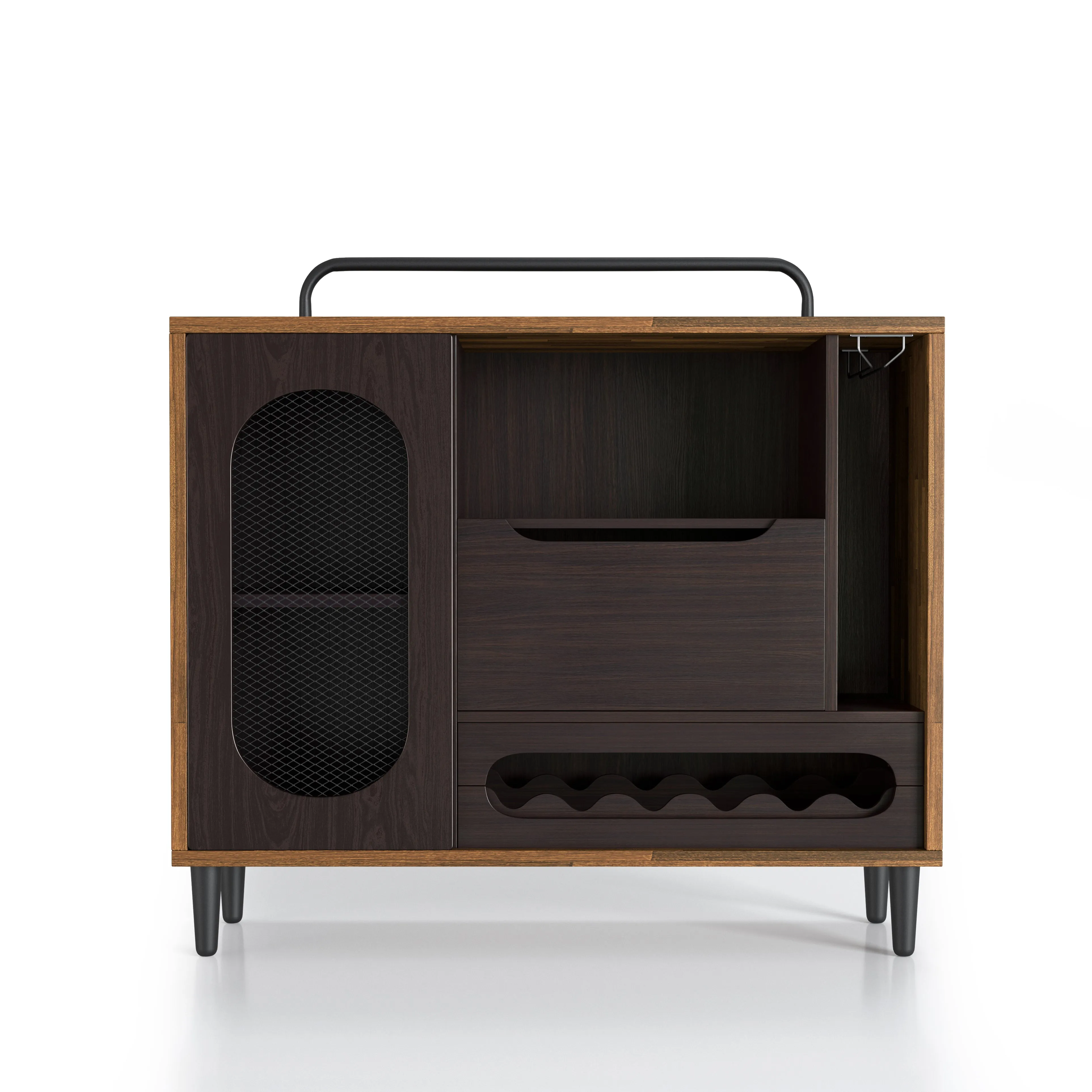 Mccormick Light Hickory Radio-Inspired 6-Bottle Wine Cabinet Sideboard