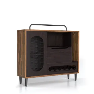 Mccormick Light Hickory Radio-Inspired 6-Bottle Wine Cabinet Sideboard