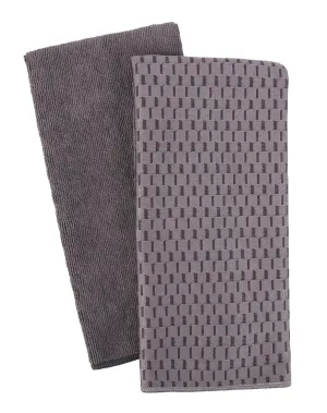 Microfiber Dish Towels, Set of 2, Charcoal