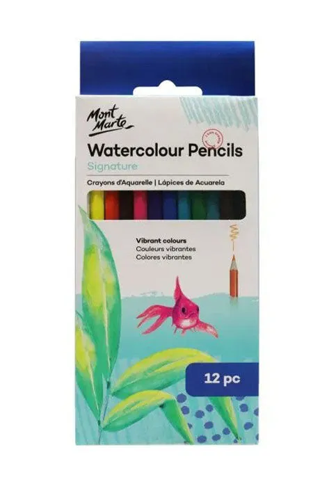 MONT MARTE SIGNATURE WATERCOLOUR PENCILS 12PCS/PACK