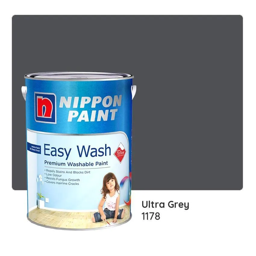 Nippon Paint Easy Wash with Teflonª 1178 (Ultra Grey)