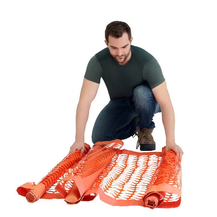 Portable 1.5'x9' Orange Mesh Kit Fencing with Storage Bag