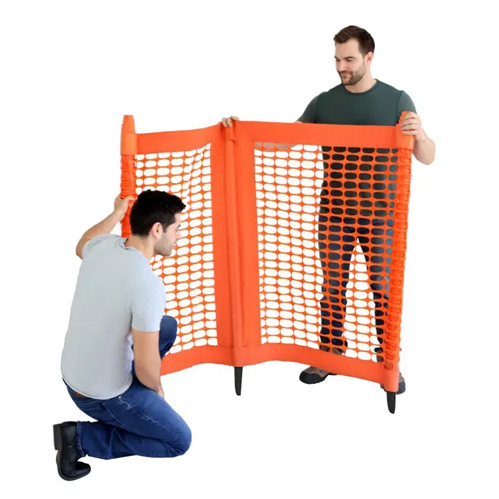Portable 1.5'x9' Orange Mesh Kit Fencing with Storage Bag
