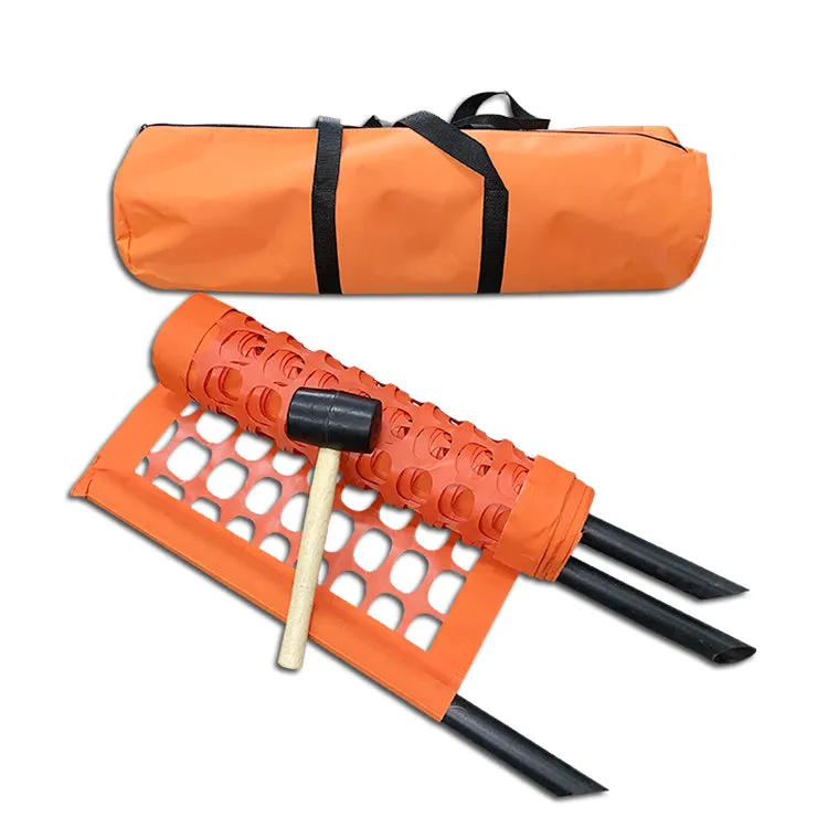 Portable 1.5'x9' Orange Mesh Kit Fencing with Storage Bag