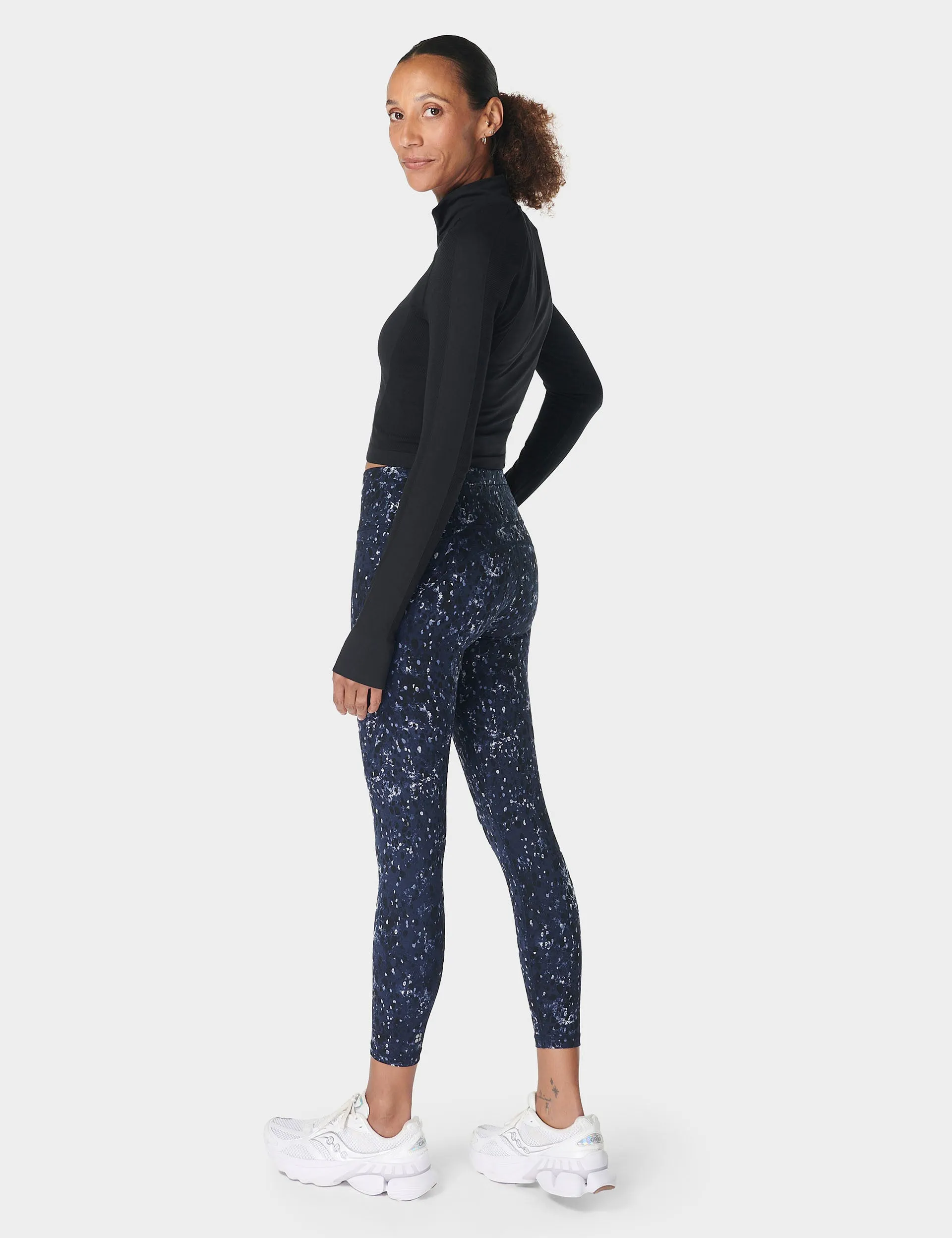Power 7/8 Gym Leggings - Blue Ebony Print