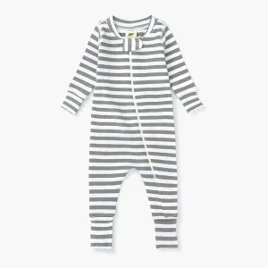 SALE - One-Piece Baby Pajamas_Grey Classic Stripe
