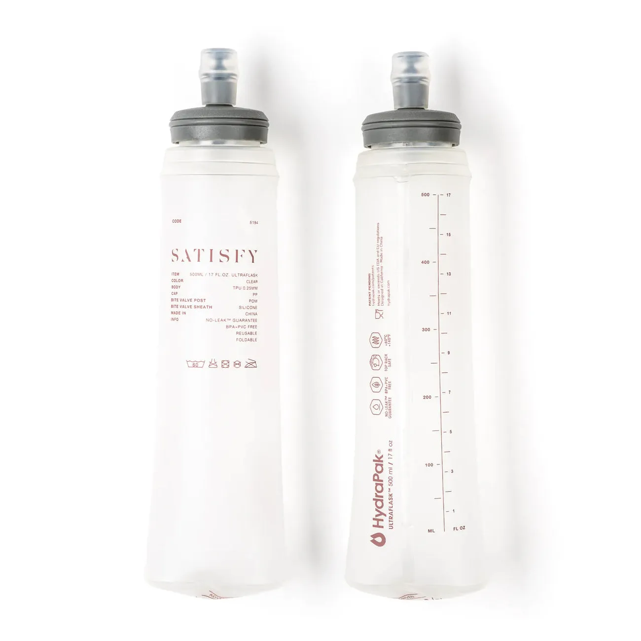 Satisfy HydraPak Soft Flask 500ml 2 Pack Canyon