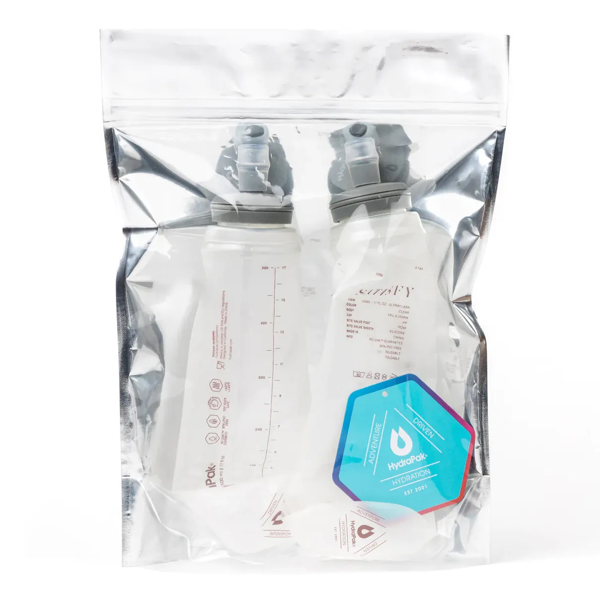 Satisfy HydraPak Soft Flask 500ml 2 Pack Canyon