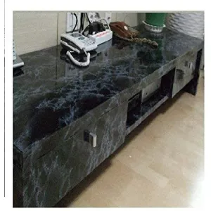 Self-Adhesive Vinyl Drawer and Shelf Liner 18" x 9' Marble Black