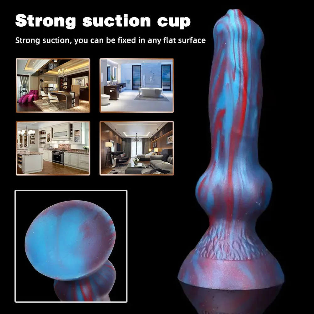 Small Dog Dildo - Colorful Silicone Knotted Animal Dildo Butt Plug Prostate Toy