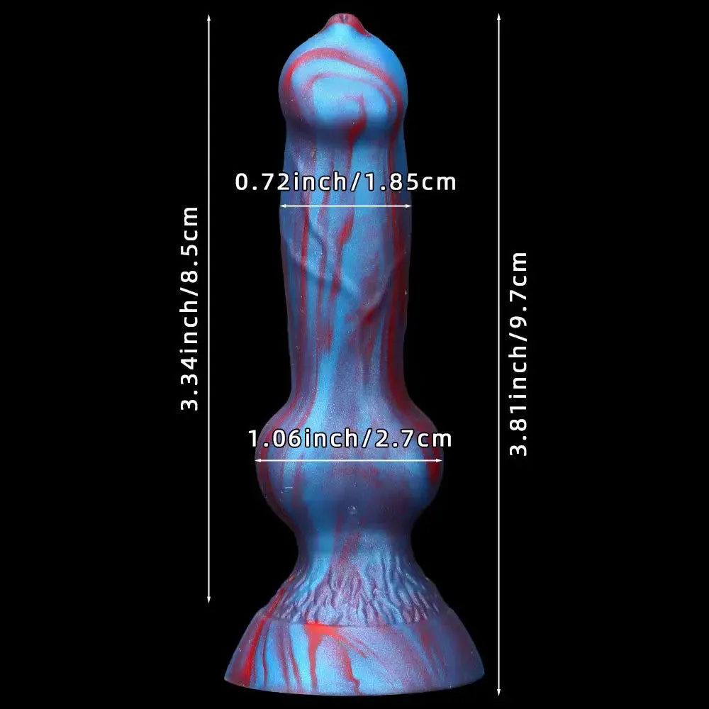 Small Dog Dildo - Colorful Silicone Knotted Animal Dildo Butt Plug Prostate Toy