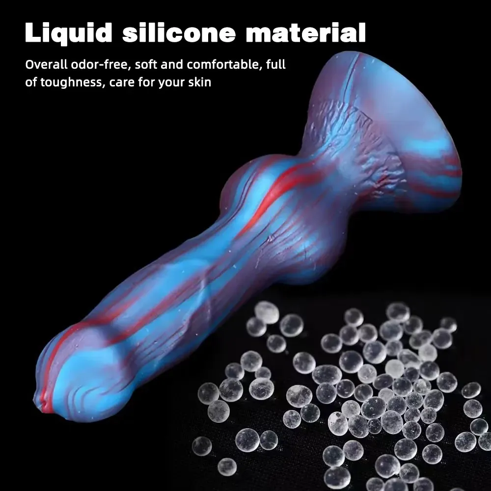 Small Dog Dildo - Colorful Silicone Knotted Animal Dildo Butt Plug Prostate Toy