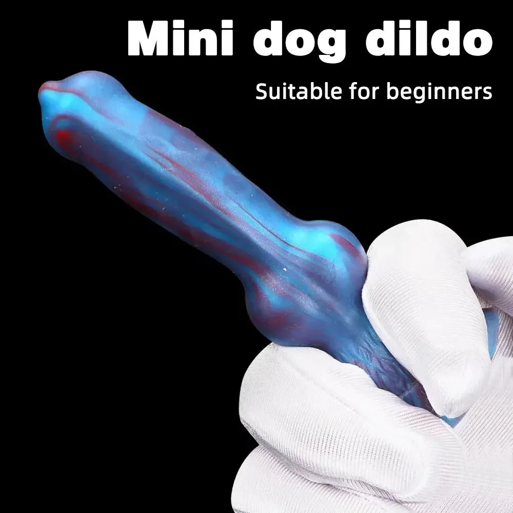 Small Dog Dildo - Colorful Silicone Knotted Animal Dildo Butt Plug Prostate Toy